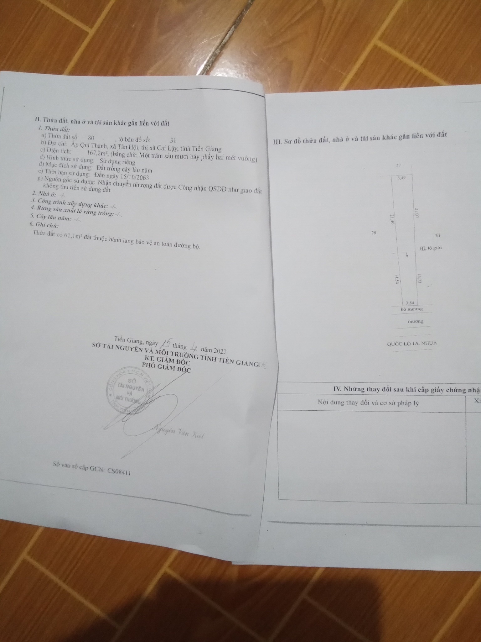 Bán gấp đất kèm xưởng sản xuất mặt tiền Quốc Lộ 1A, Tiền Giang