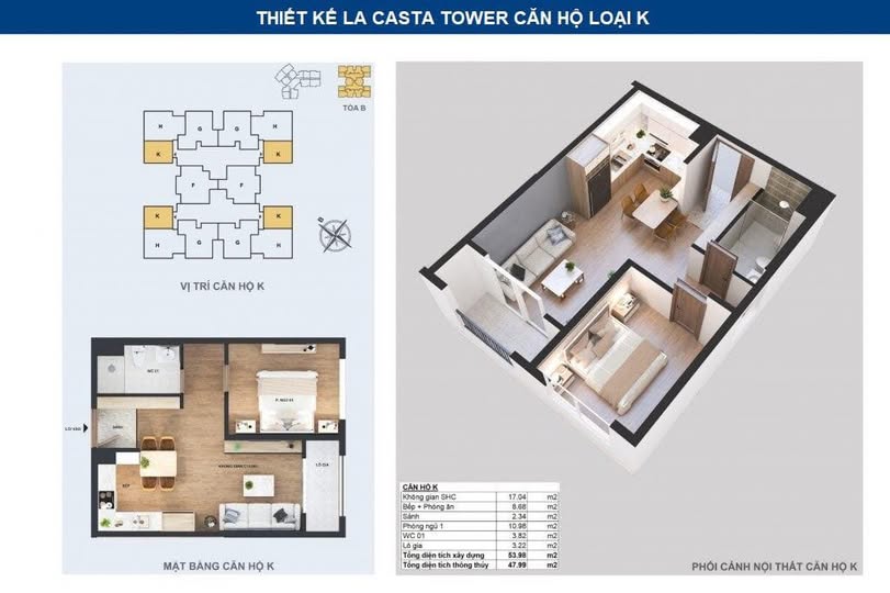 Tìm đâu ra căn hộ 1 phòng ngủ xinh xắn tại Lacasta, Văn Phú mà giá lại hời đến thế