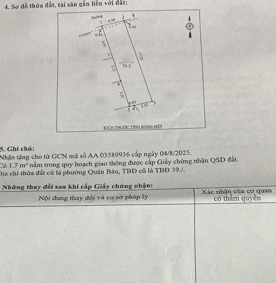Bán đất 75,2m2 tại Quán Bàu, gần khu đô thị Yên Hoà