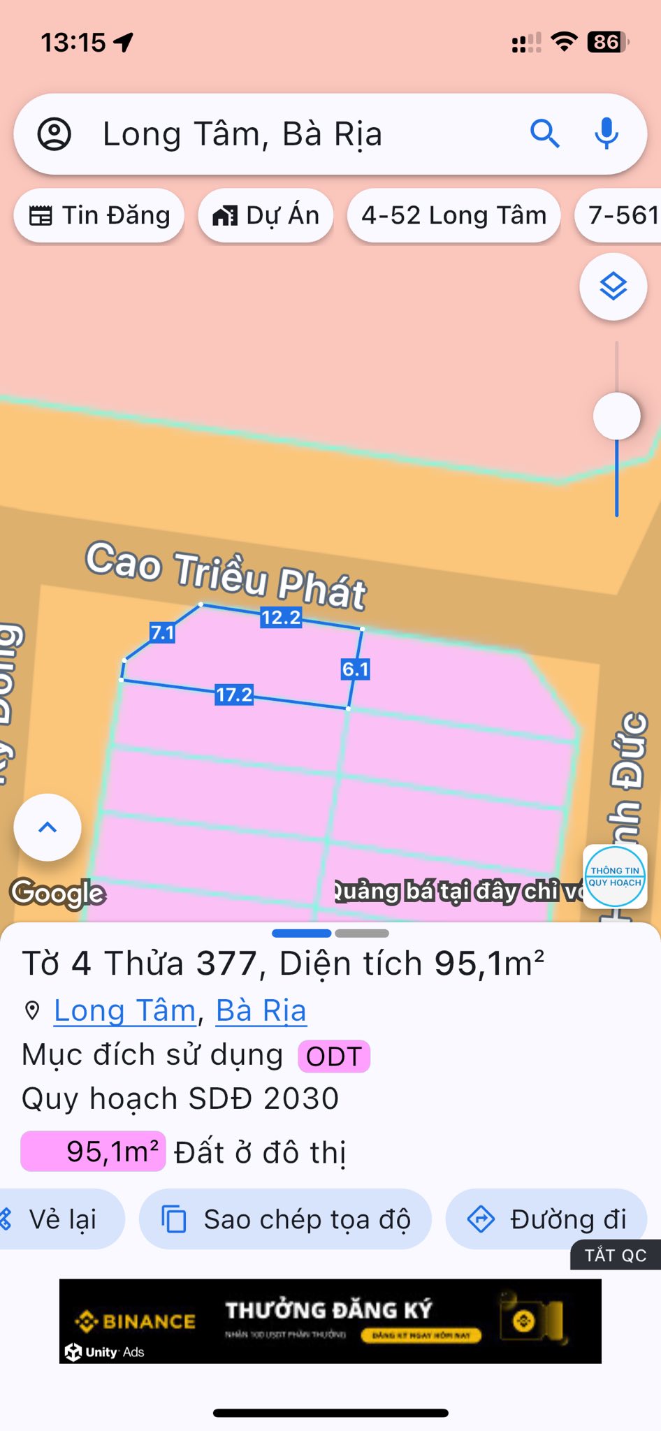 Đất Gò Cát góc 2 mặt tiền, 95m2 thổ cư, giá hời