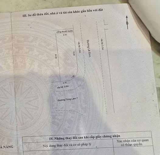 BÁn gấp lô góc mặt tiền Lê Đỉnh, Đà Nẵng, 176,6m2 chỉ 8,8 tỷ