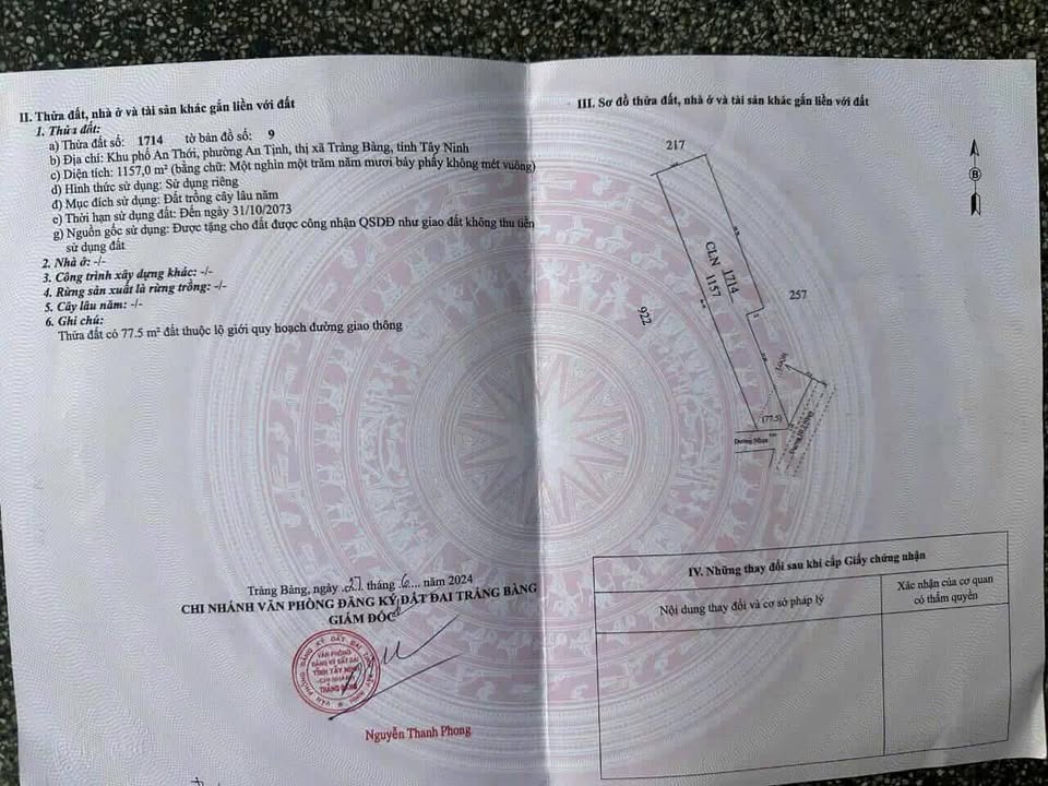 Đất Trảng Bàng, Tây Ninh, nở hậu tài lộc, dân cư đông đúc, giá tốt