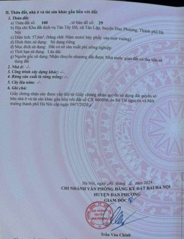 Đất dịch vụ Tân Tây Đô, Đan Phượng, Hà Nội, hướng Đông Bắc, giá tốt