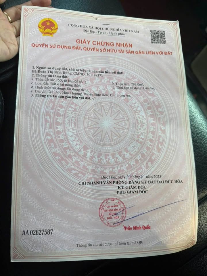 Mảnh đất vàng Long An rẻ hơn ngân hàng, sổ sẵn công chứng ngay