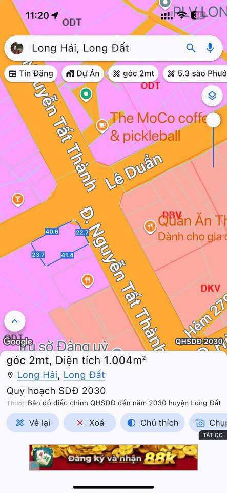 Góc 2 mặt tiền biển Long Hải vị trí vàng, giá hời, cơ hội vàng