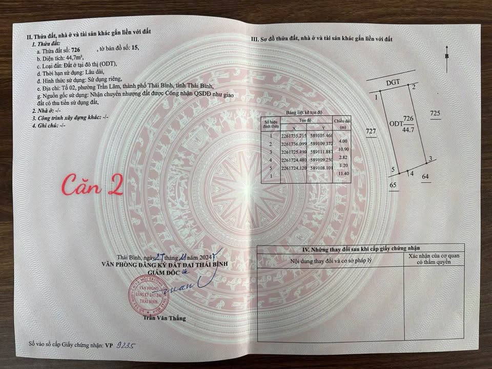 Nhà 3 tầng Trần Lãm, Thái Bình, thoáng trước sau, gần tiện ích, sẵn sàng đón chủ mới