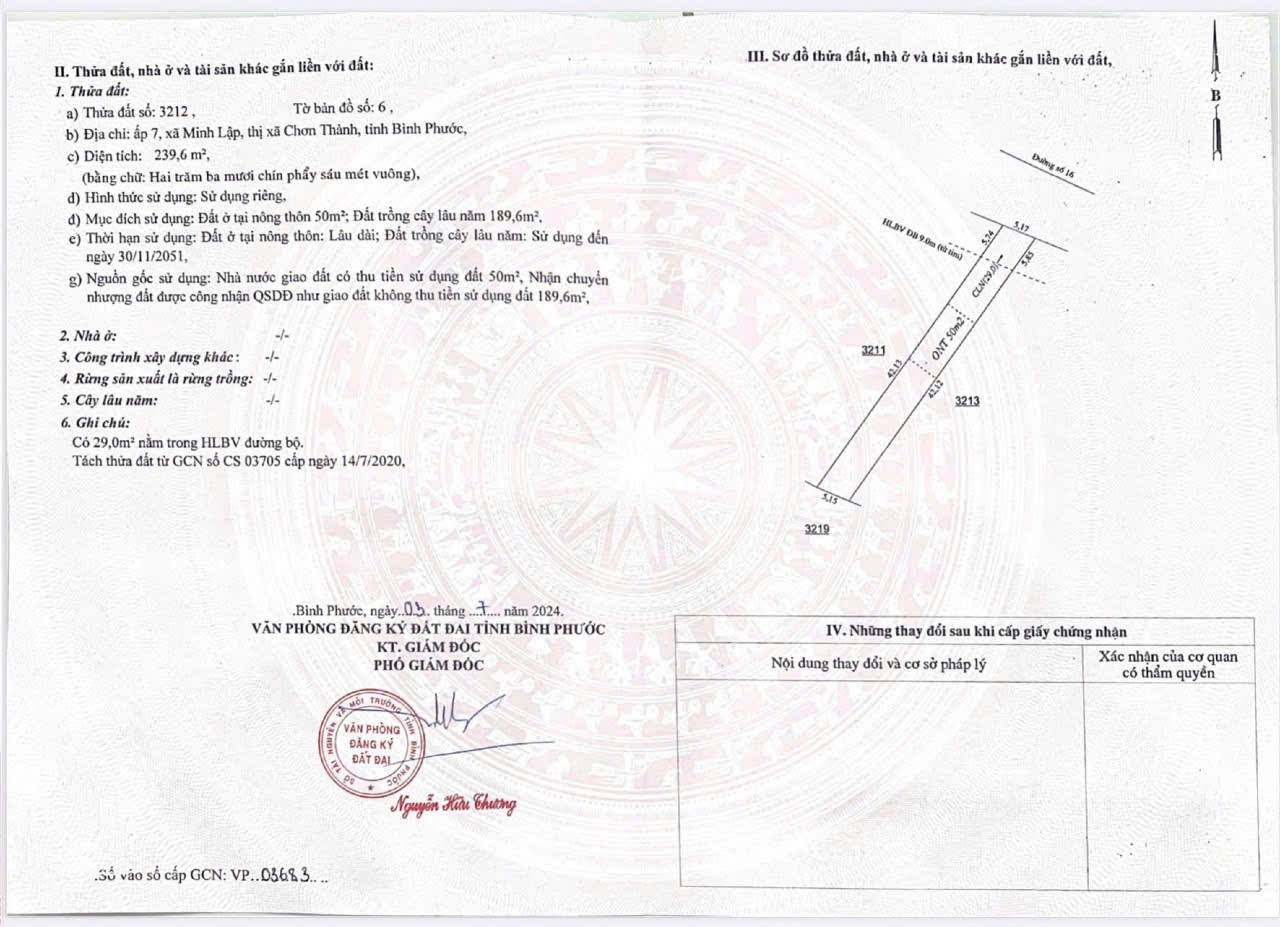 Bán đất vị trí đẹp tại Minh Lập, Chơn Thành, Bình Phước