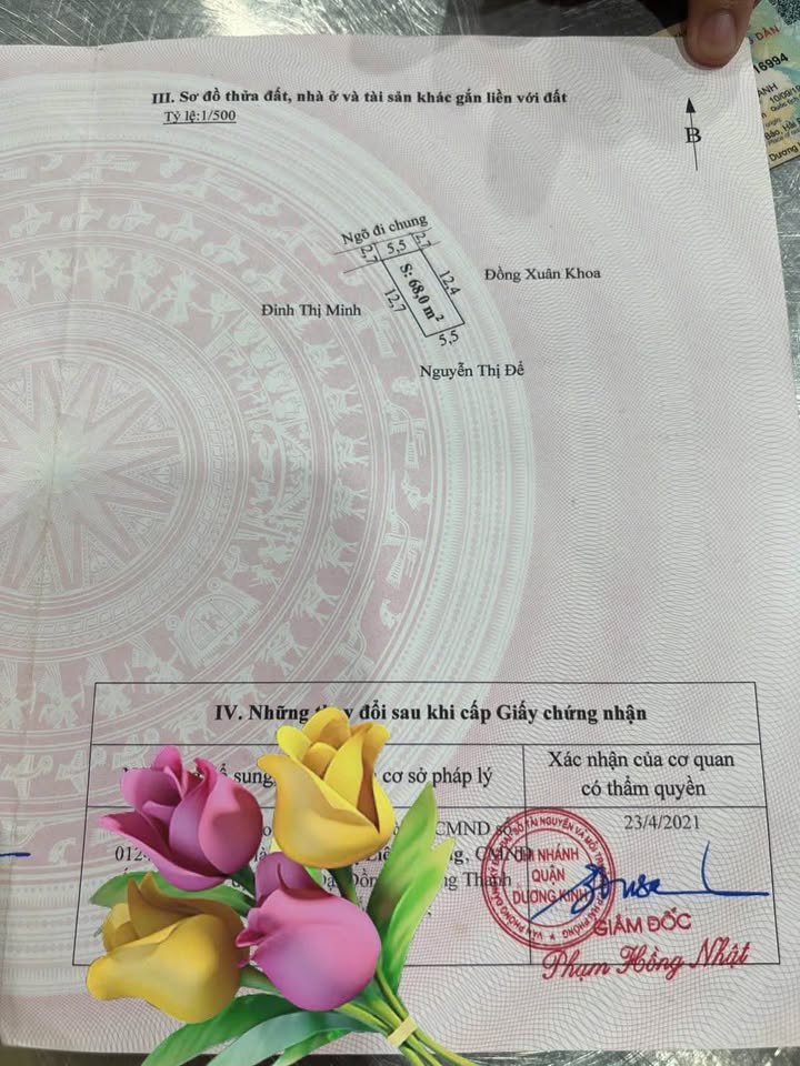 Đất vàng Tiểu Trà, Dương Kinh 68m2, mặt tiền 5.5m, giá nhỉnh 1 tỷ