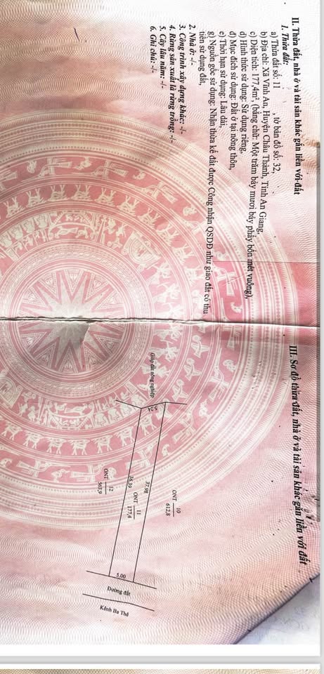 Bán nền Vĩnh An, An Giang 177m2 bằng mặt lộ, giá mềm xèo