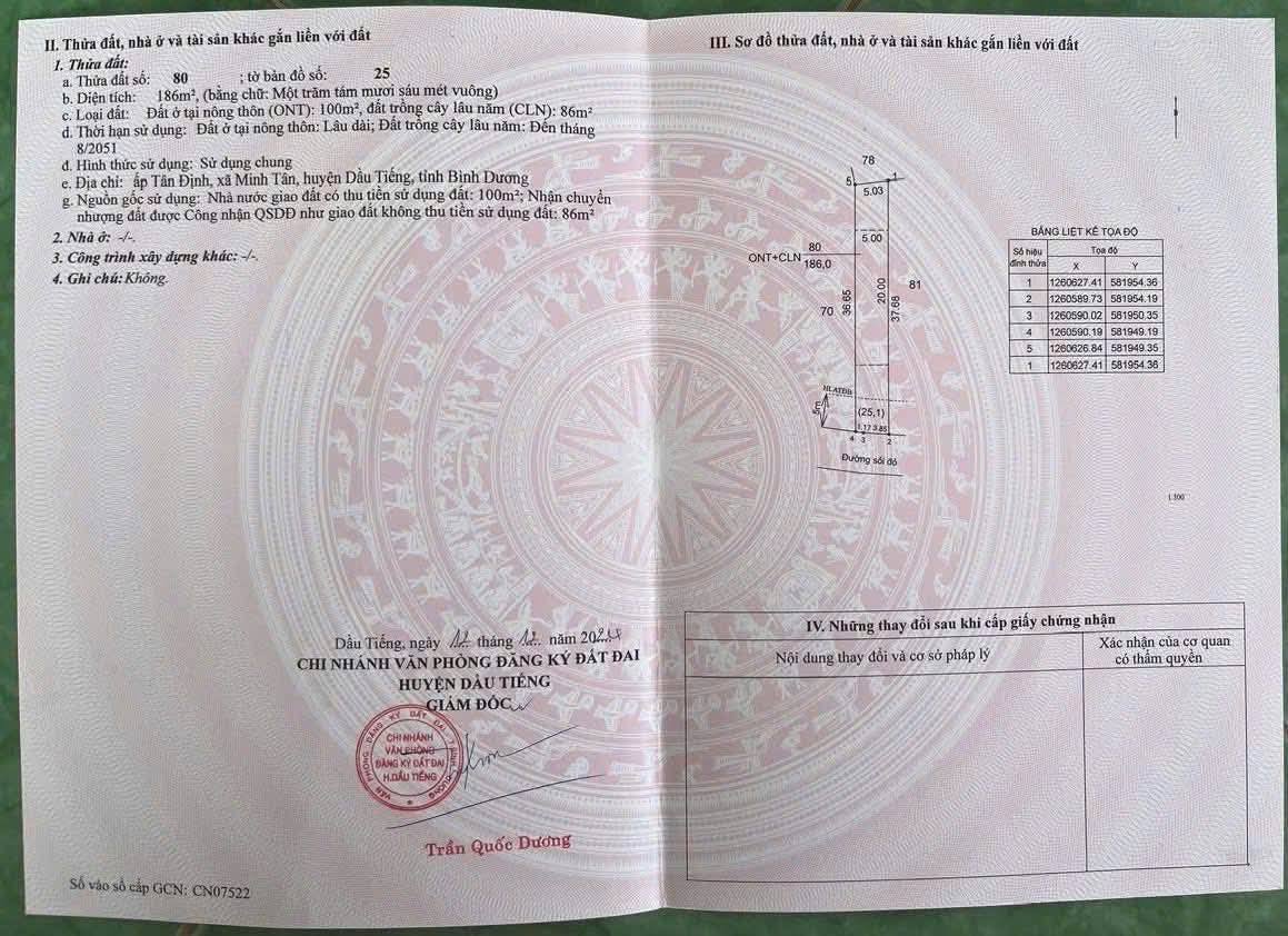 Bán đất Sỏi Đồi, Long Hòa, Bàu Bàng, Bình Dương, 5mx40m, đường thông thoáng