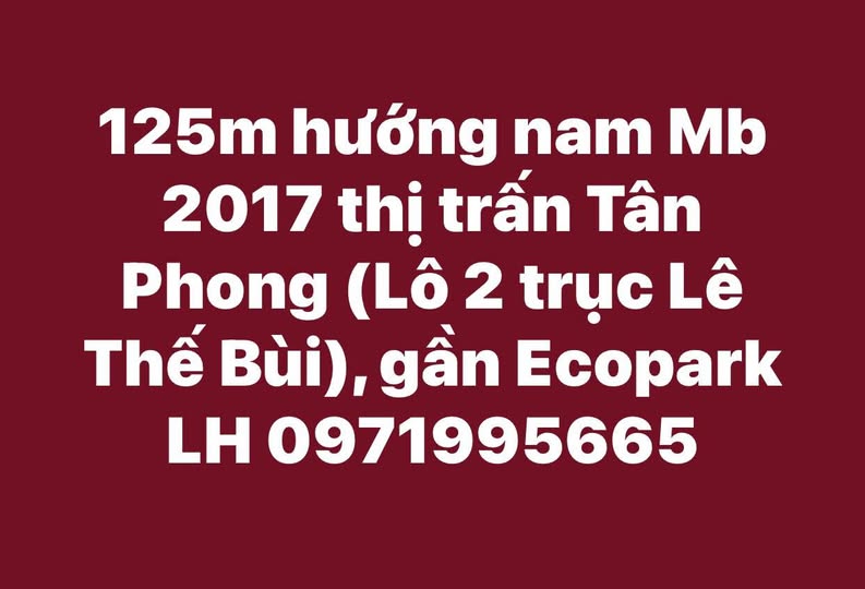 Lô đất vàng hướng Nam, sổ đỏ trao tay, gần Ecopark