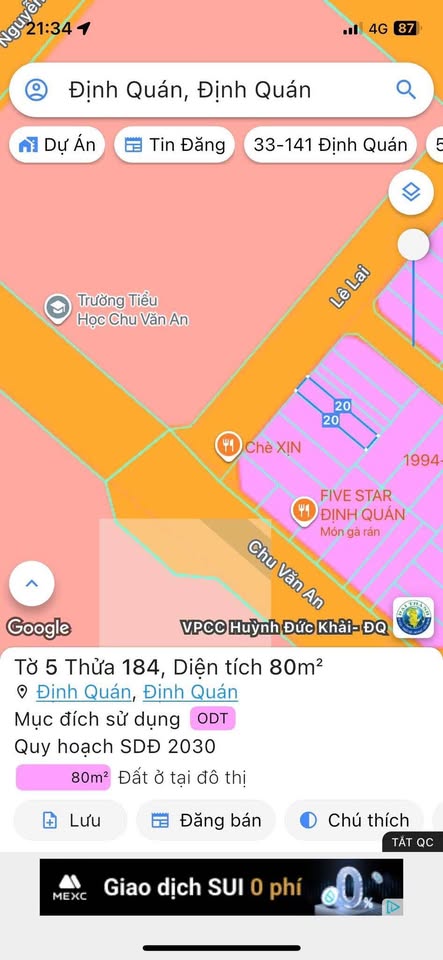 Đất nền xịn sò, mặt tiền đường nhựa, gần trường học Chu Văn An