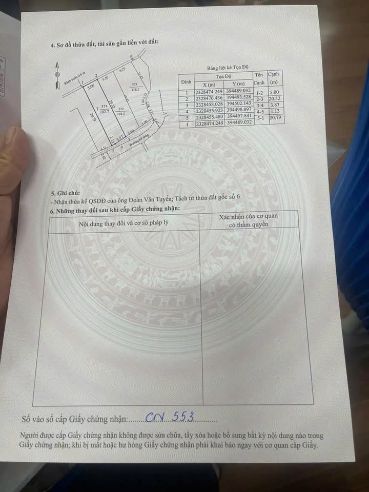 Bán đất mặt tiền 5m, diện tích 100m2 gần mầm non Phương Đông, Uông Bí