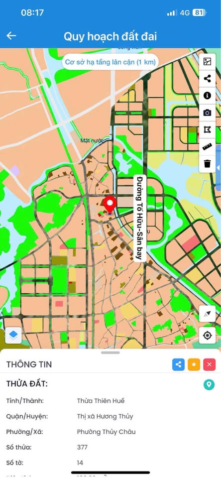 Bán đất 168m2 mặt tiền Bùi Chí Nhuận, Hương Thủy, Thừa Thiên Huế sổ hồng chính chủ