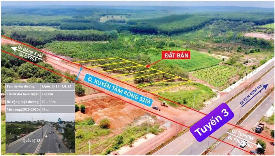 Đất vàng Bình Dương 1340m2 mặt tiền 32m, giá hời chỉ 1 tỷ hơn