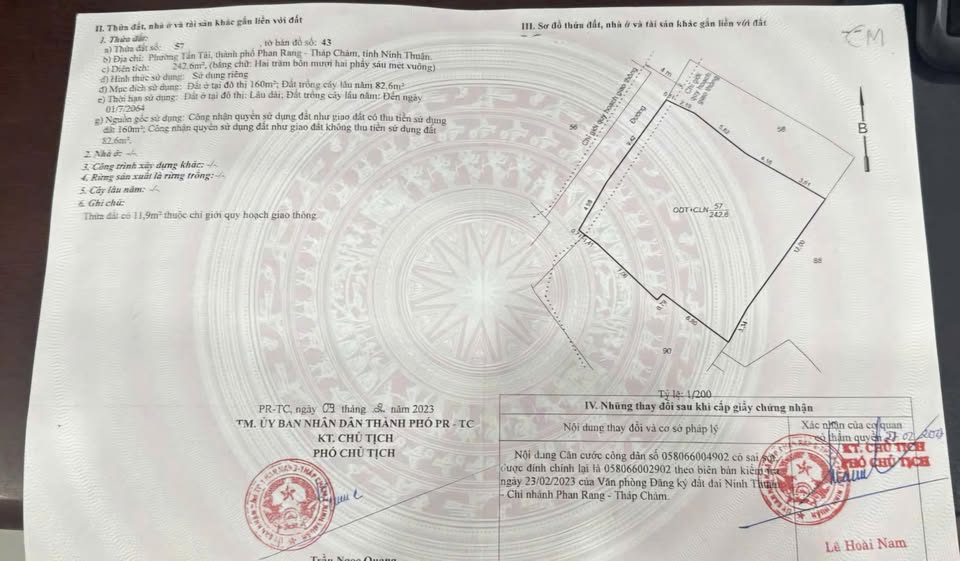 Nhà thổ cư 242m2 phường Kinh Dinh, đường ô tô, giá tốt