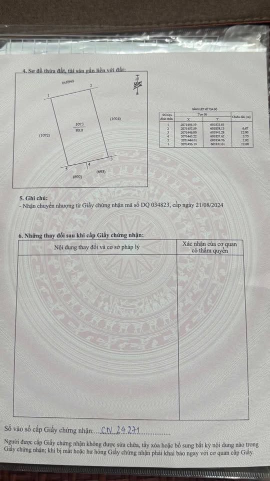 Đất Vinh Lộc rộng 6,7m, hướng Tây Bắc, giá nhỉnh 1 tỷ, sổ đỏ sẵn sàng