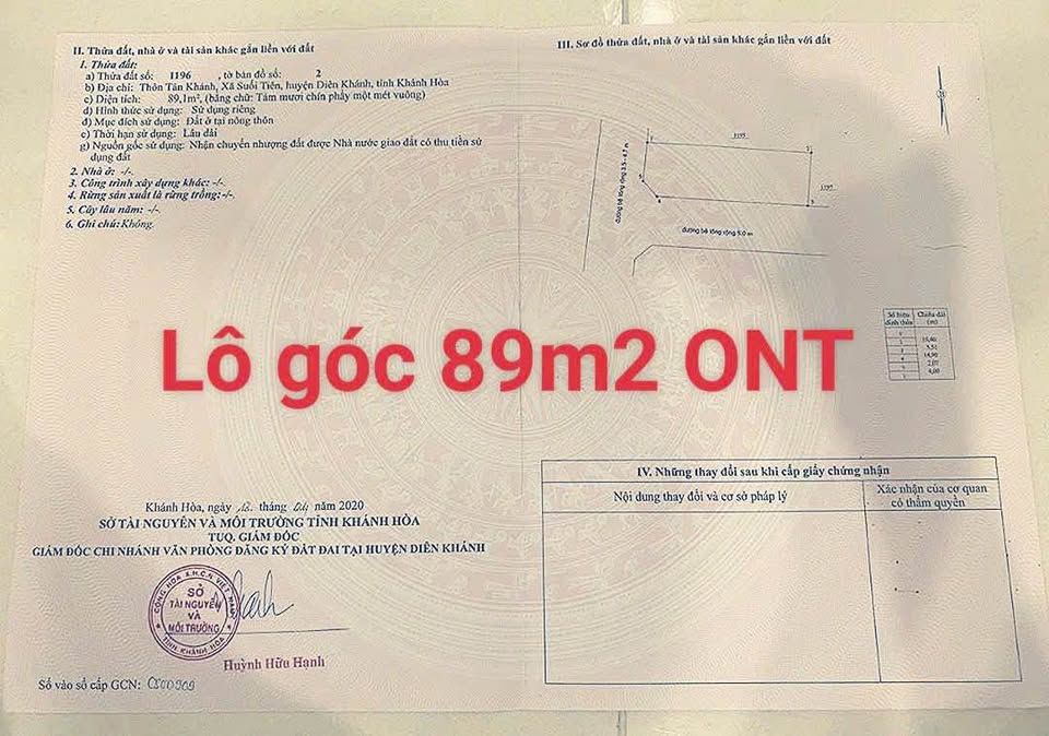 Bán lô góc Suối Tiên, Diên Khánh - Cơ hội đầu tư sinh lời