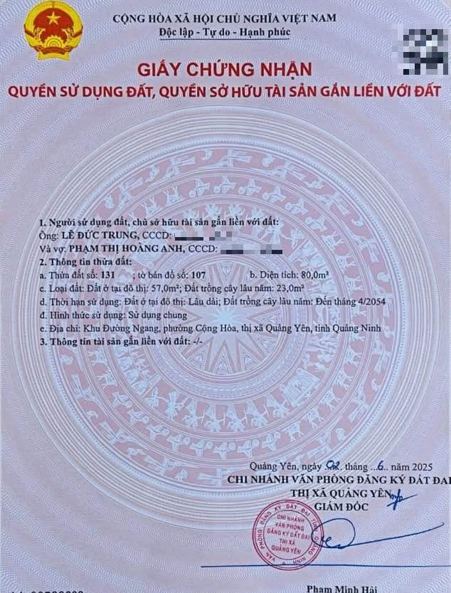 Bán đất phường Hiệp Hòa, Quảng Ninh - 80m² sổ hồng riêng