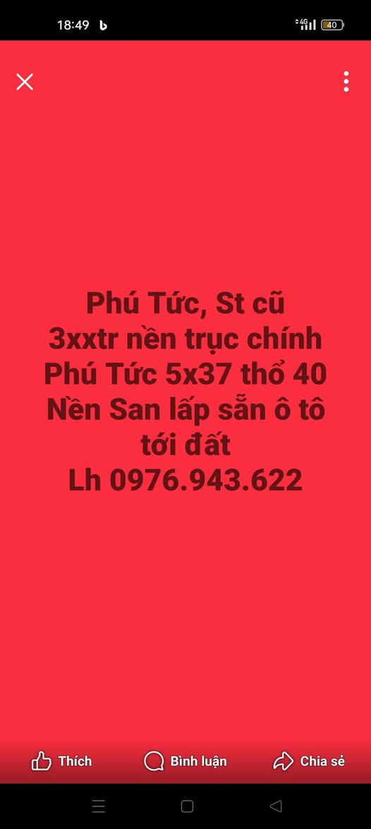 Bán nền đất thổ cư mặt tiền đường chính tại Phú Tức, Sóc Trăng