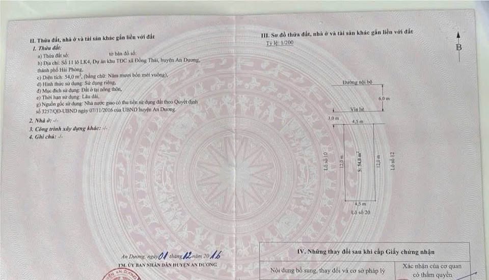 Nhà khu tái định cư Bạch Mai, An Dương, Hải Phòng