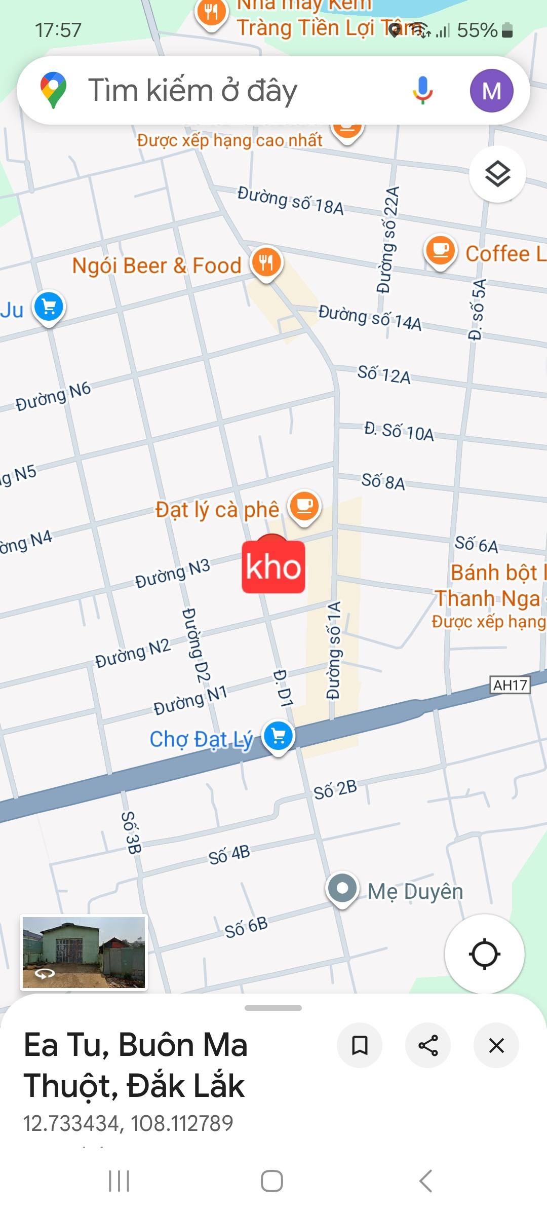 Bán kho 400m2 mặt tiền kinh doanh đường D1 Eatu, Đắk Lắk, giá giảm sốc 4,05 tỷ