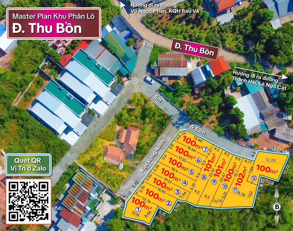 Bán đất liền kề 100m2 kiệt ô tô Thu Bồn, Huế sẵn sổ, giá tốt