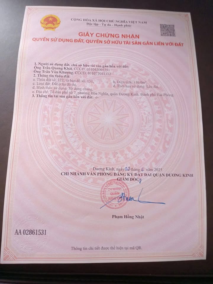 Mặt đường Hòa Nghĩa - Dương Kinh 85m2, giá hời 21 triệu/m2, cơ hội vàng