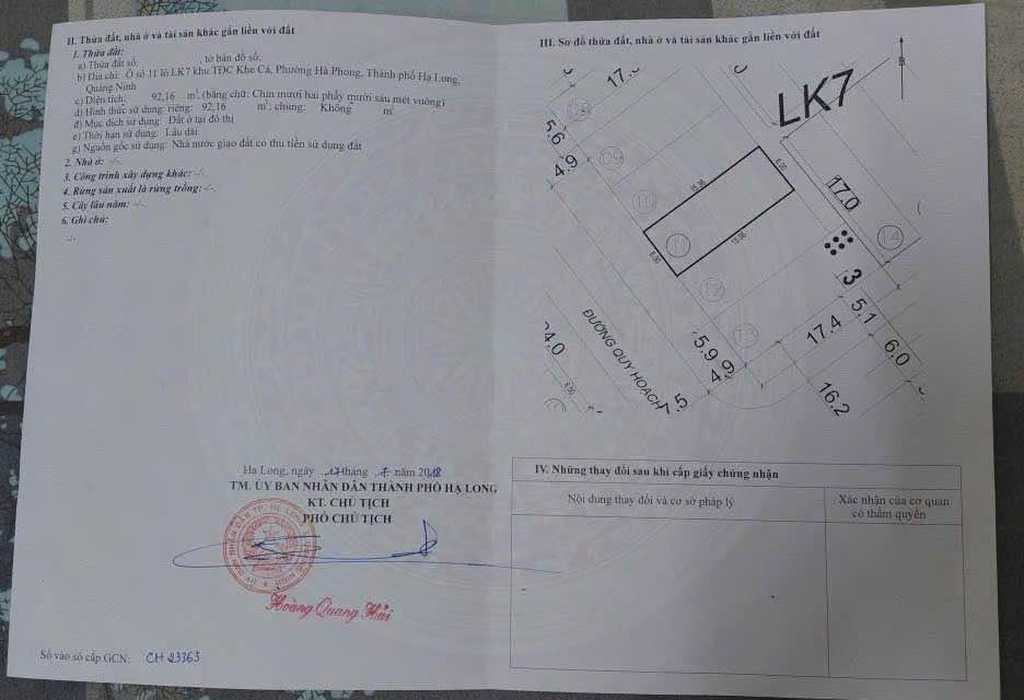 Bán liền kề tại dự án Khe Cá, thành phố Hạ Long, tỉnh Quảng Ninh