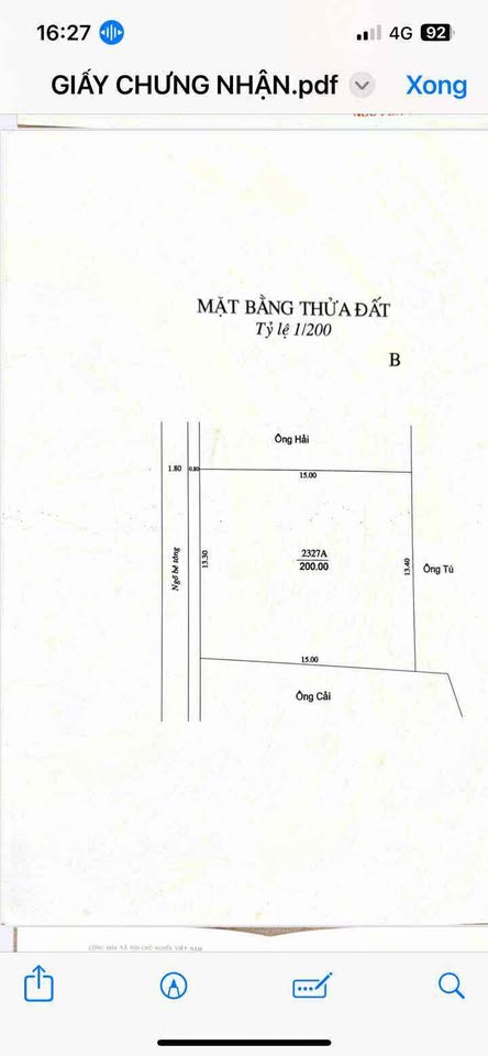 Bán đất thổ cư 200m2 mặt tiền 13,3m tại Nam Vân, đường ô tô tránh, giá 5 tỷ