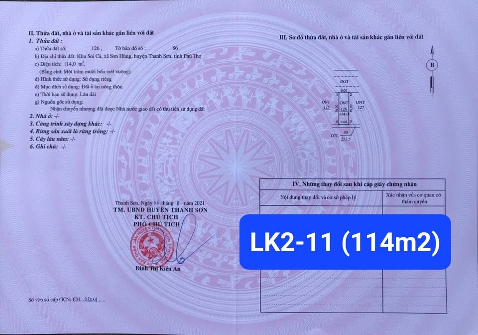 Đất nền Thanh Sơn Riverside 114m2, sổ đỏ sẵn sàng, chờ chủ mới