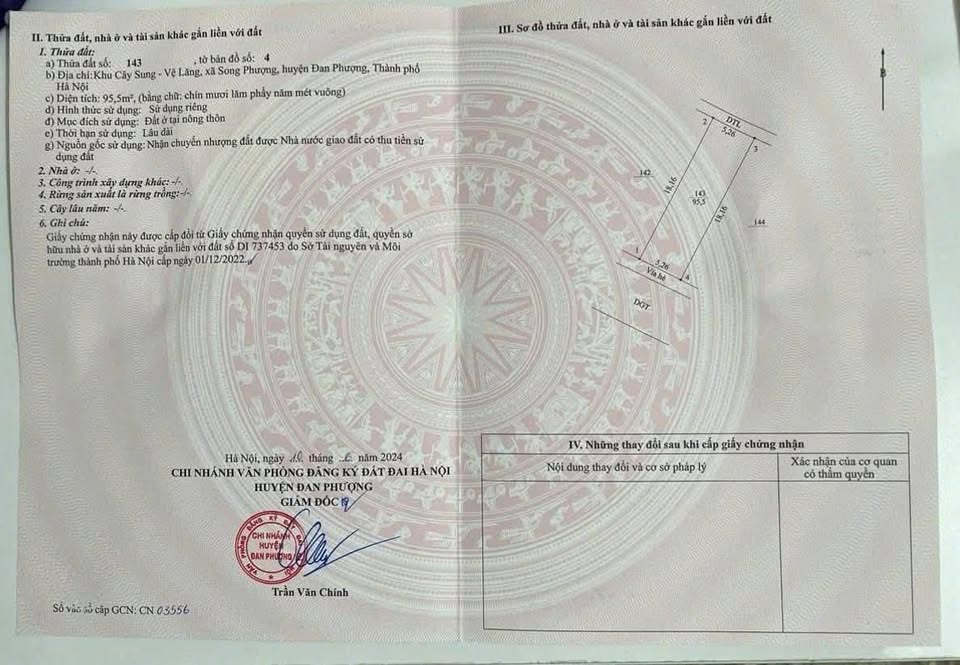 Bán đất đấu giá 95m2 tại Phúc Thọ, Hà Nội - Vị trí trung tâm, sát vườn hoa