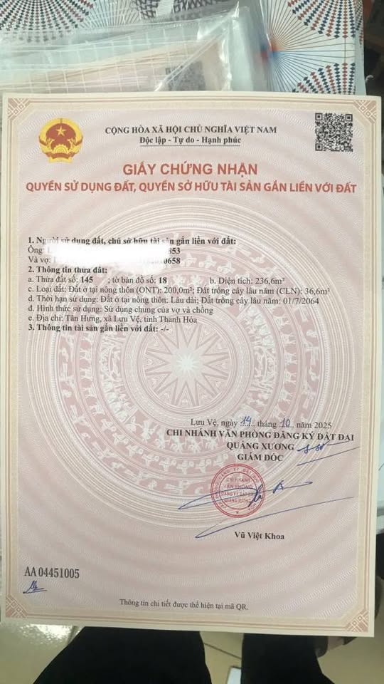 Bán nhanh đất 627m² mặt tiền 38m, đường 2 ô tô tránh tại Quảng Trạch, Thanh Hóa