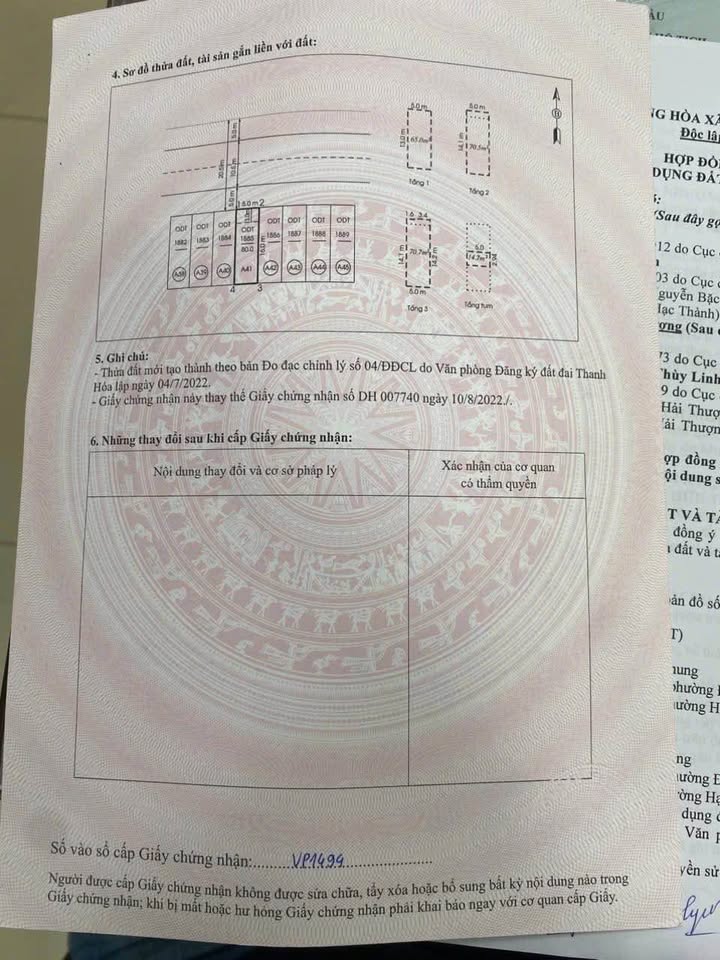 Cần bán nhà xây thô 4 tầng tại đường Hoàng Quốc Việt, phường Đông Hải, thành phố Thanh Hóa