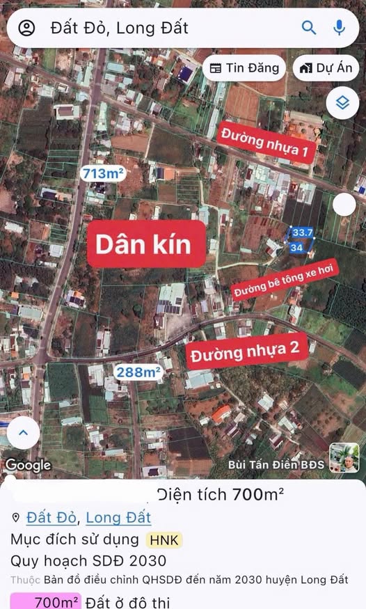 Siêu phẩm đất nền tại thị trấn Đất Đỏ đây cả nhà ơi, ới diện tích lên đến 700m2