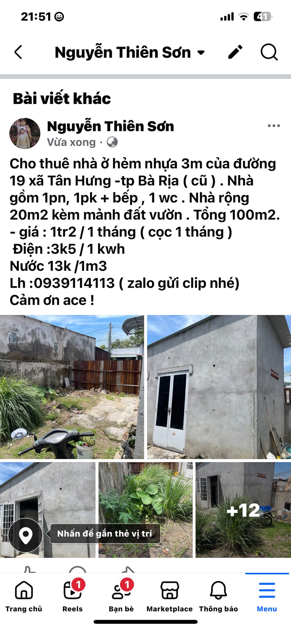 Siêu phẩm nhà vườn 100m2 đang chờ bạn tại hẻm nhựa 3m, đường 19, xã Tân Hưng, thành phố Bà Rịa