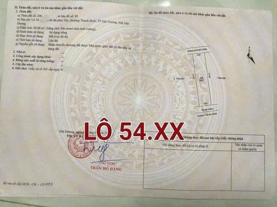 Bán đất Vạn Phúc diện tích 69m², mặt tiền 4m view vườn hoa cực thoáng