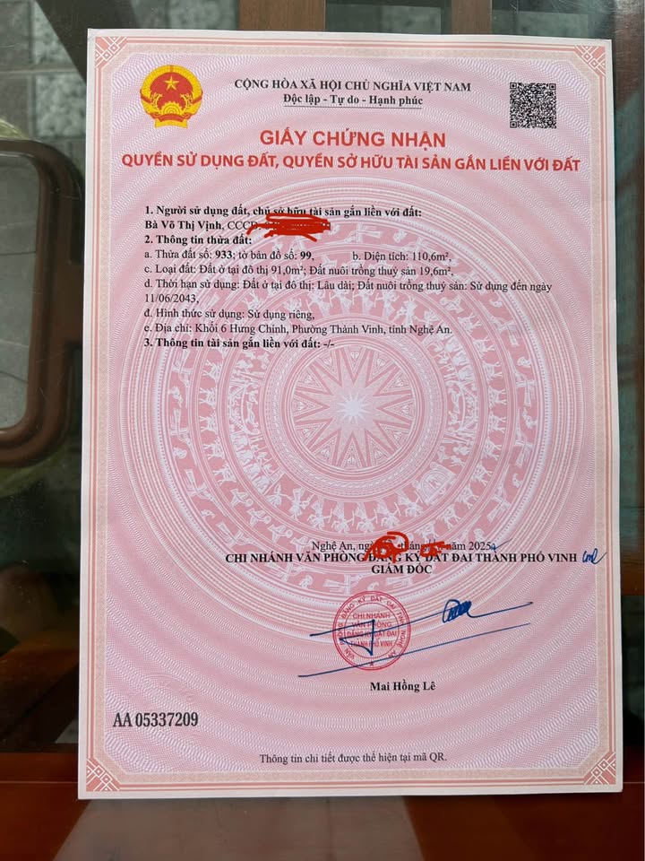 Mảnh đất vàng Hưng Chính, Thành phố Vinh 110.6m2, đường 12m, hướng Đông