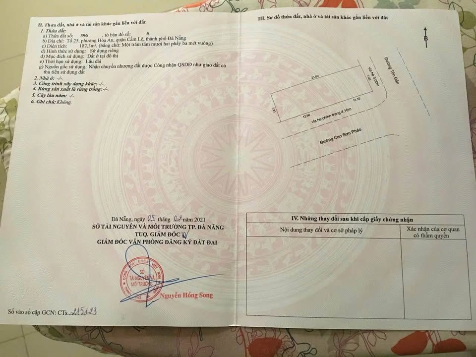 Bán đất lô góc 2 mặt tiền 182m2 kinh doanh tốt tại Tôn Đản, Cẩm Lệ, Đà Nẵng