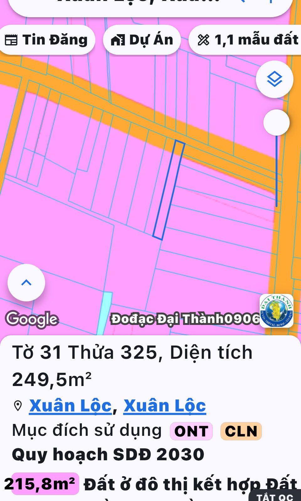 Đất xinh xinh, 5x51m, full thổ cư, giá yêu thương