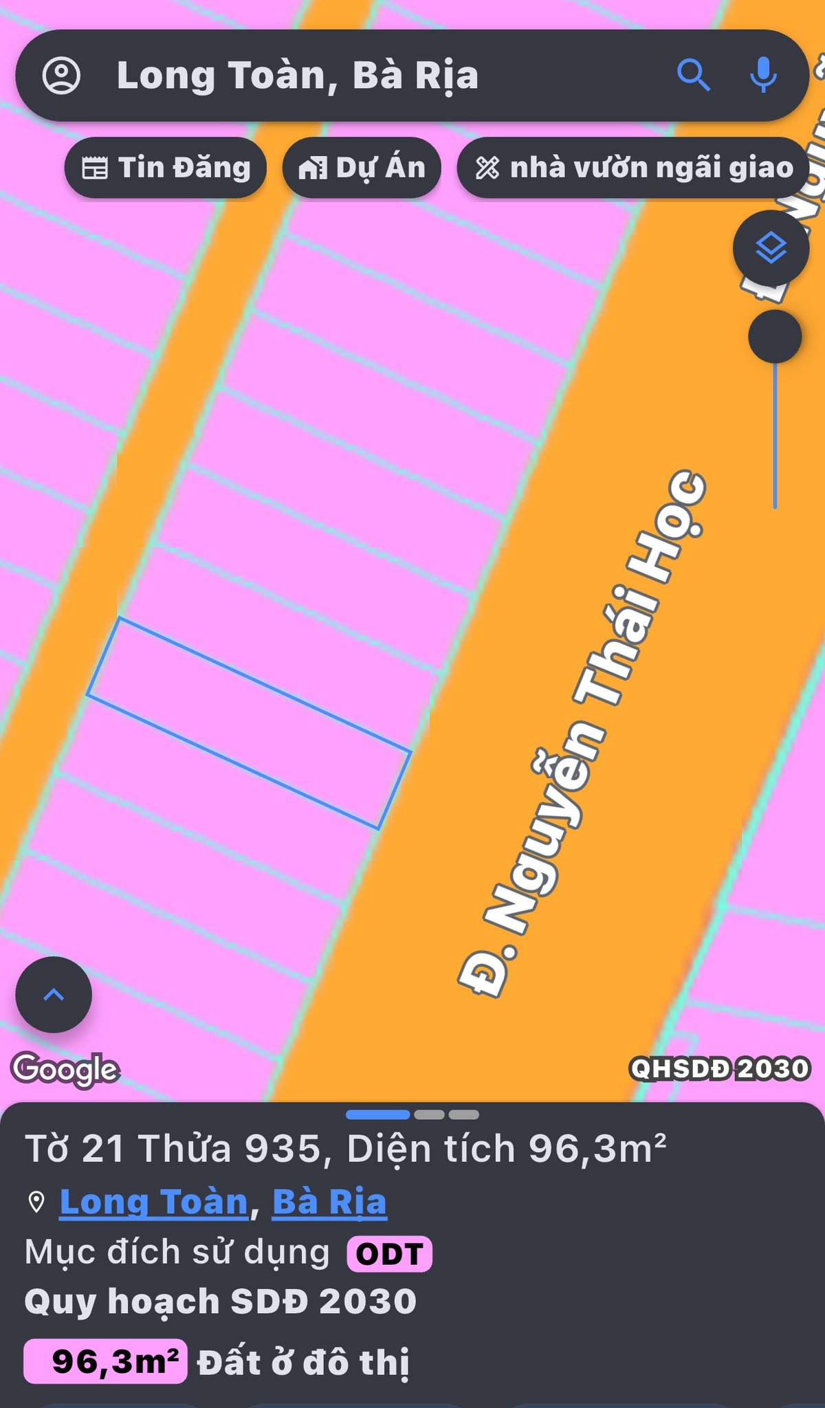 Bán đất TĐC 30/4 Long Toàn 96m², hướng Đông Nam, giá 3.85 tỷ