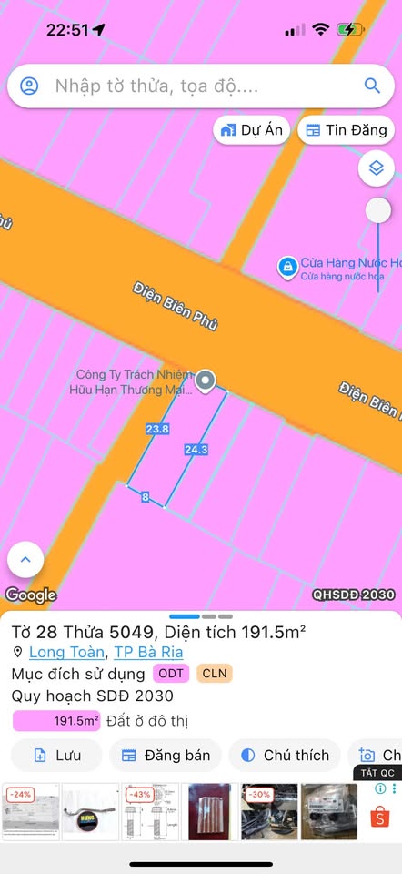 Lô biệt thự góc hai mặt tiền Điện Biên Phủ, trung tâm Bà Rịa