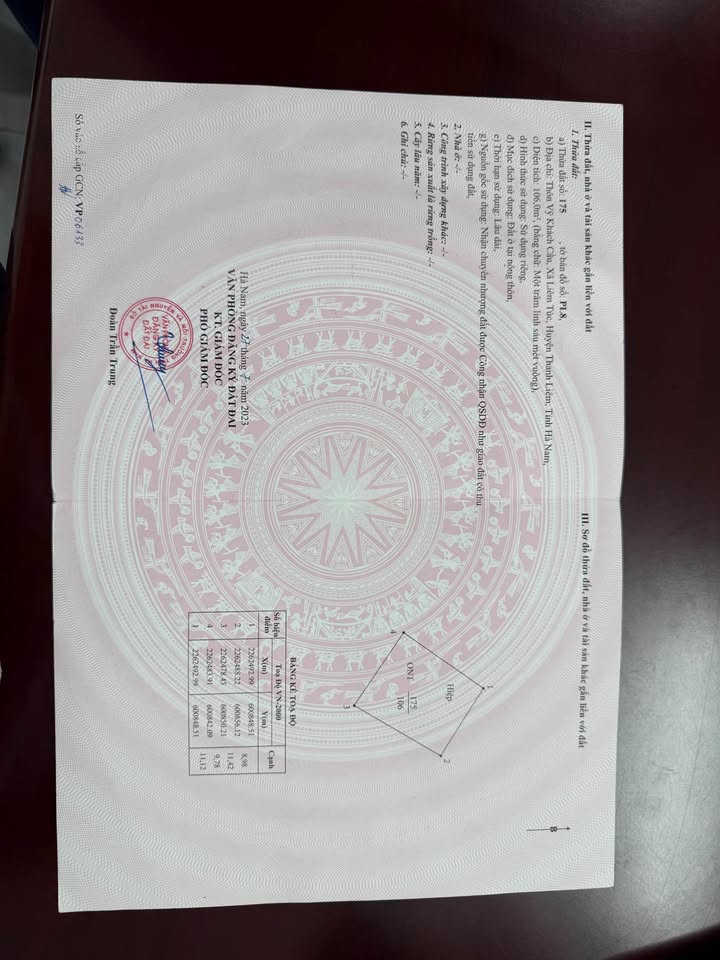 Đất vàng Kim Bảng 106m2, mặt tiền rộng, hai mặt tiền cực thoáng, sổ đỏ full thổ cư