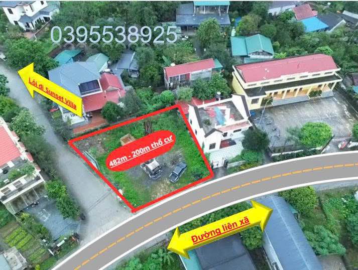 Lô góc 482m2 mặt tiền 40m trục chính Lương Sơn, view sông Bùi