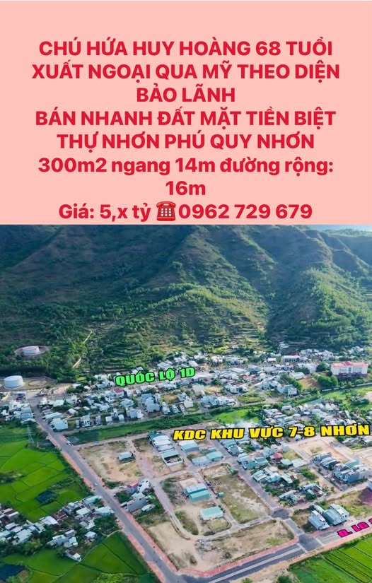 Cần bán gấp đất mặt tiền khu biệt thự Nhơn Phú, thành phố Quy Nhơn