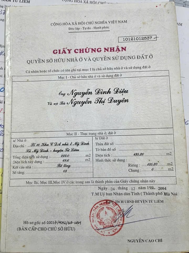 Bán nhà 135m2 mặt tiền Thiên Hiền, Mỹ Đình, Nam Từ Liêm, Hà Nội, tặng full nội thất 3 tỷ