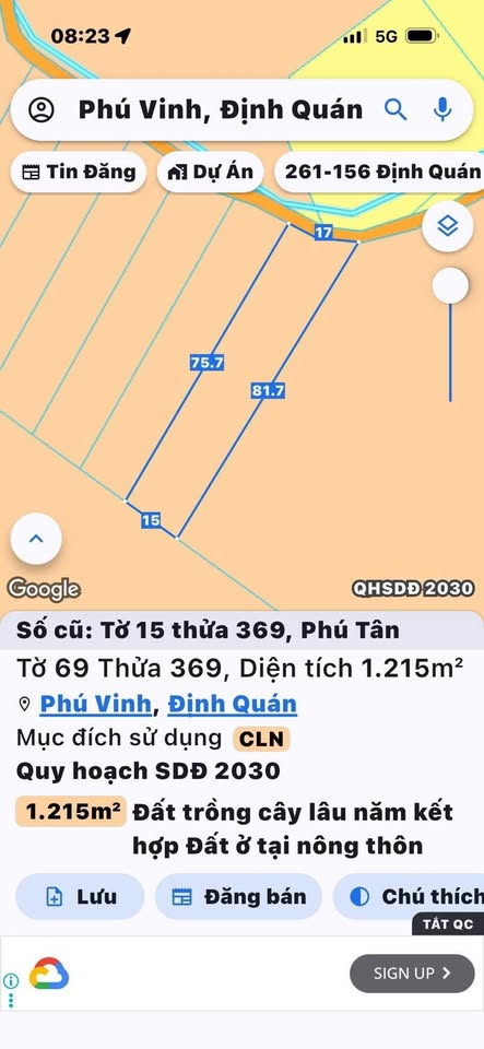 Sốc 1,2ha đất tại Phú Vinh, Định Quán giá chỉ 380 triệu