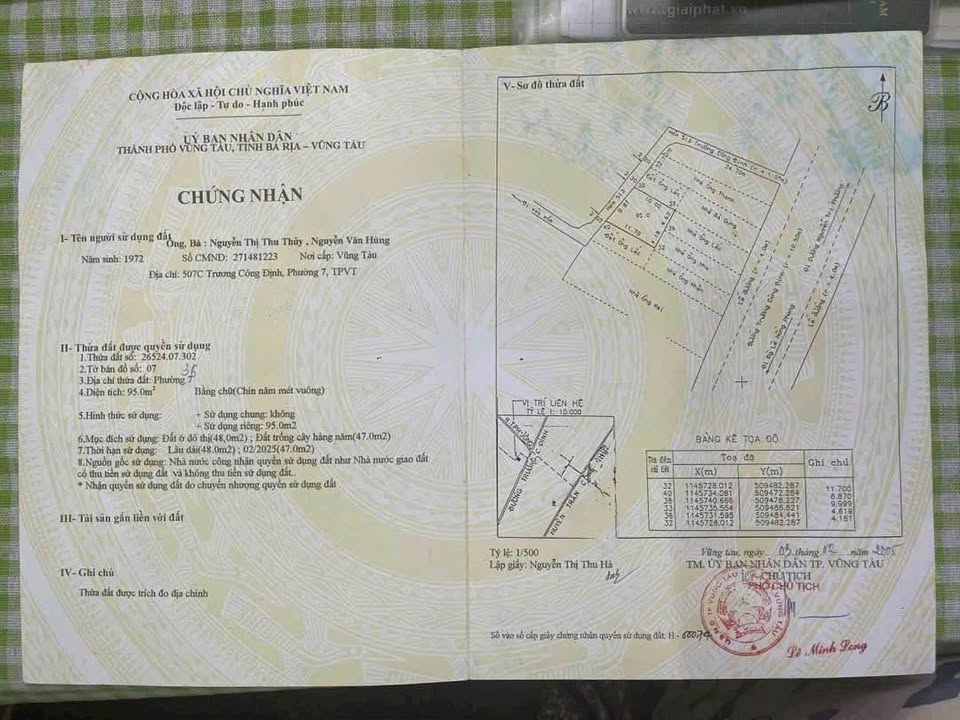 Bán nhà hẻm 513 Trương Công Định, Vũng Tàu - 95m2, 5.5 tỷ