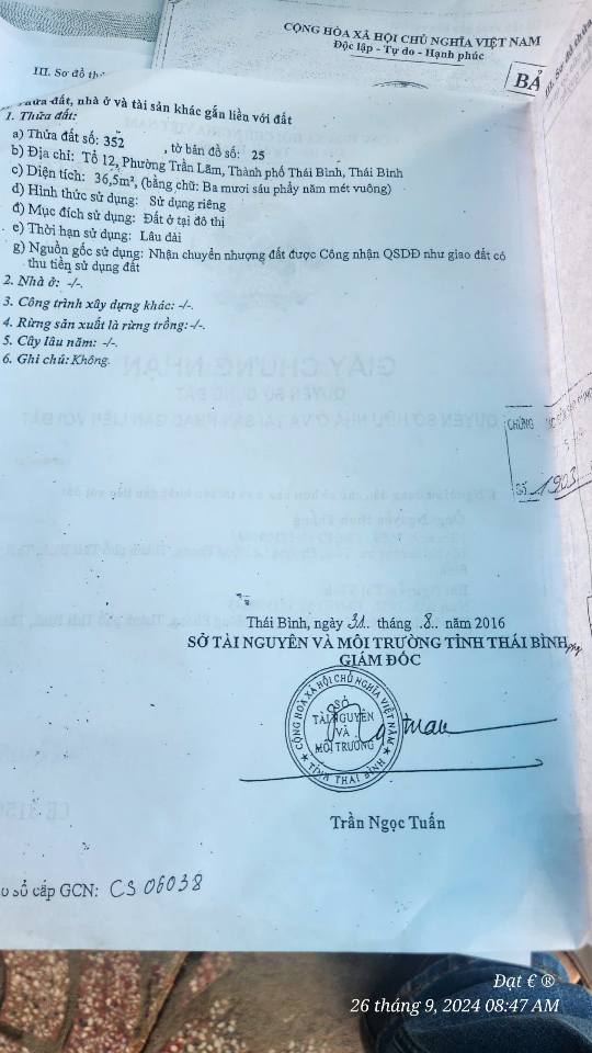 Siêu phẩm đất mặt đường Hoàng Văn Thái, phường Lạc Đạo, thành phố Thái Bình