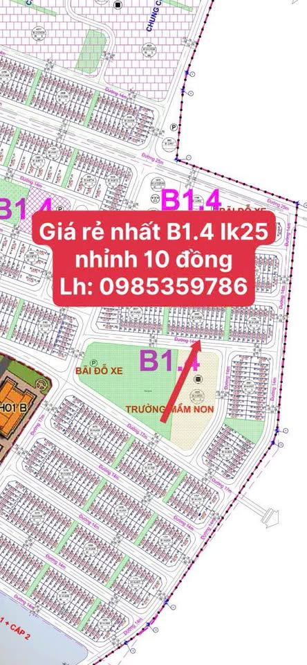 Bán đất liền kề 100m² hướng Nam, đường 14m tại Thanh Hà, Hải Dương